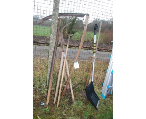 A scythe, a pick axe, hedging bills, etc.