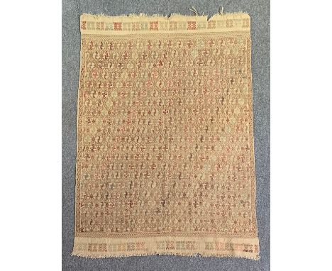 A North African tapestry style woven rug. L.159 W.114cm 