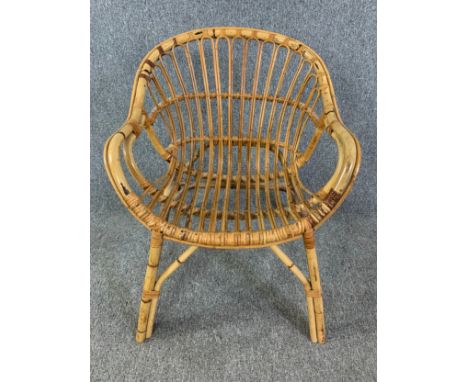A vintage bamboo armchair. H.75cm 