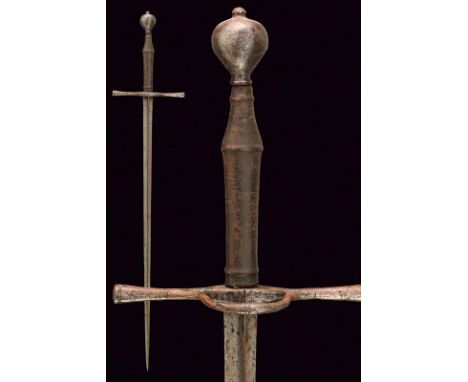 dating: first quarter of the 16th Century provenance: Germany, Strong and long, triangular blade with concave facets; straigh