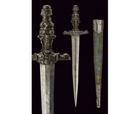 dating: Second half of the 19th Century provenance: France, Straight, double-edged blade of hexagonal section, engraved with 