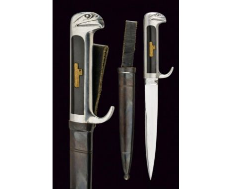 dating: second quarter of the 20th Century provenance: Italy, Straight, single-and false-edged blade; aluminum grip, shaped a