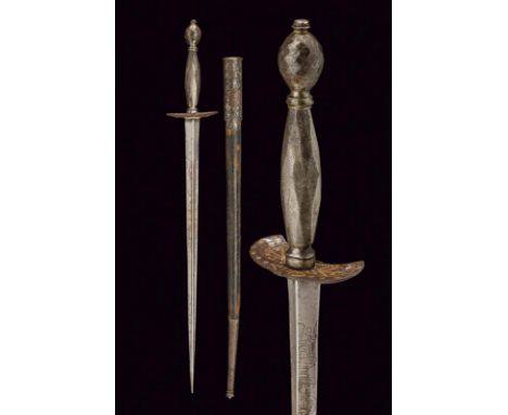 dating: late 18th Century provenance: Italy, Made from a sword. Shortened blade, of triangular section, first part finely eng