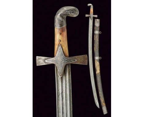 dating: Second half of the 20th Century provenance: Caucasia, Curved, single-edged blade with a triple fuller. Iron quillon w
