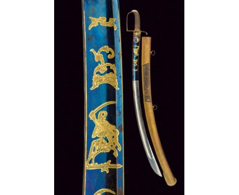dating: late 18th Century provenance: Germany, Wide, curved, single-and false-edged blade with large fuller, first part with 