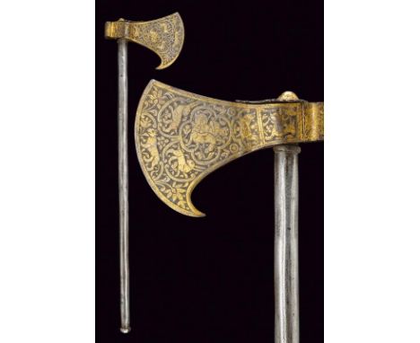dating: late 18th Century provenance: India, Convex-edged, iron axe, curved and strongly evident in the lower part fluke. Sur