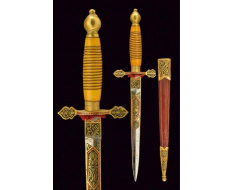dating: 20th Century provenance: Toledo, Straight blade, base engraved and decorated in polychrome with floral and geometrica