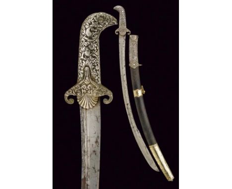 dating: 19th Century provenance: Caucasia, Curved, single-and false-edged blade (this part is slightly enlarged) with double 