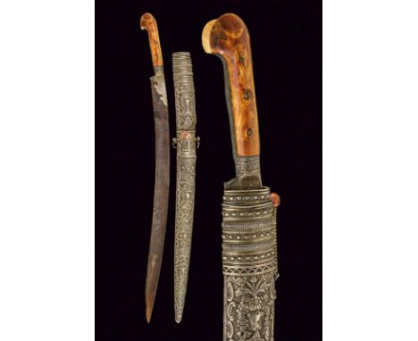 dating: 19th Century provenance: Turkey, Curved, single-edged blade with remains of circular stamp on one side. Some pitting 