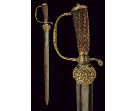 dating: late 17th Century provenance: Germany, Straight, single-and false-edge blade of lenticular section (some pitting). Br
