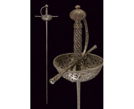 dating: 17th Century provenance: Italy, Elegant, straight blade of lozenge section, first part grooved, with inscription 'ANT