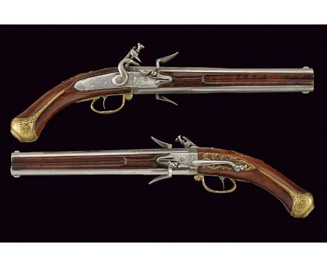 dating: Second half of the 18th Century provenance: Florence, Smooth-bore, two-stage, 13 mm cal. barrels, first part is octag