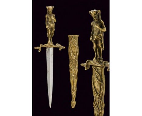dating: Late 19th Century provenance: Europe, Straight, double-edged blade of lozenge section. Brass grip, finely decorated w