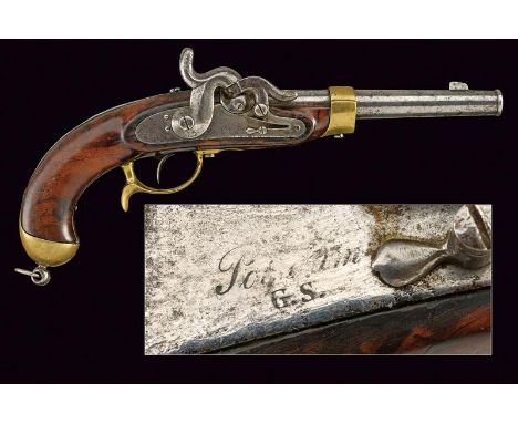 dating: 1851 provenance: Prussia, Round, smooth-bore, 16 mm cal. barrel with octagonal base, marked '22', with stamp and date