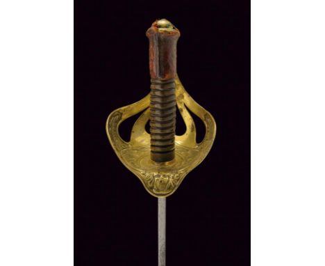 dating: circa 1900 provenance: France, Straight, single-and short false-edged blade with deep groove and 'T'-back; nice, bras