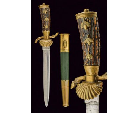 dating: Early 19th Century provenance: Germany, Straight, double-edged blade of lenticular section, square tang; brass hilt w