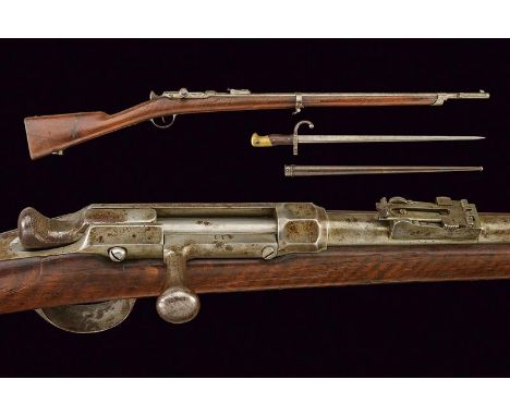 dating: 1875-1890 provenance: France, Round, smoothbore, 15 mm cal. barrel (a crack at the muzzle), with a clutch for a bayon