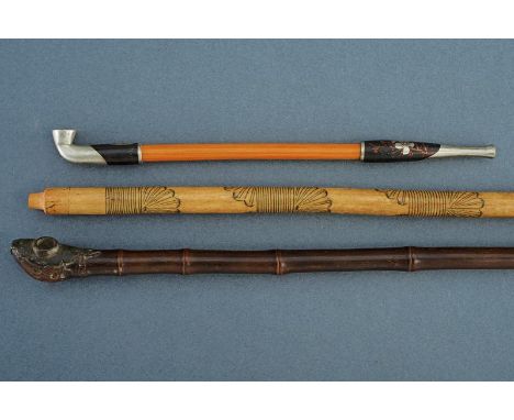 dating: First half of the 20th Century provenance: Asia, Different shapes and materials. One signed and one engraved with fan