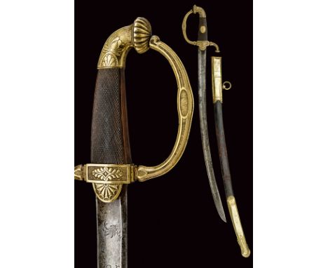 dating: first quarter of the 19th Century provenance: France, Curved, single-and false-edged blade, with fuller on almost all