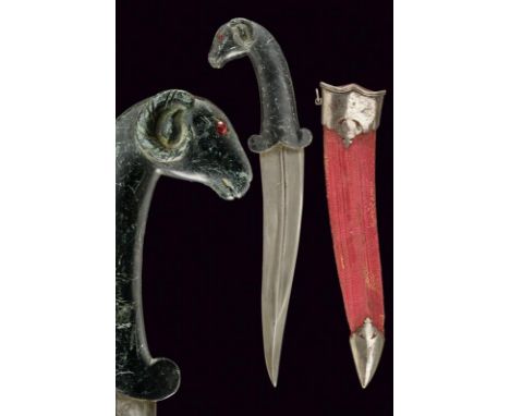 dating: Mid 19th Century provenance: India, Slightly curved, double-edged blade, in damask, with central raiser and reinforce