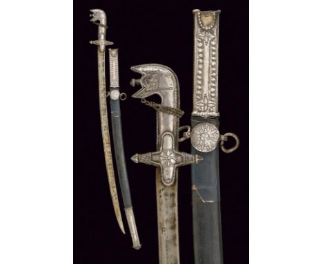 dating: Late 19th Century provenance: Arabian Peninsula, Simple, curved, single-and false-edged blade; hilt covered with silv