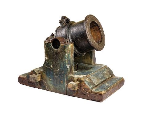 dating: 17th Century provenance: France, Large and heavy, iron gun muzzle. Two-stage, both of a round section, the first one 