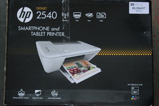 Lot 873 - 1 x BOXED HP DESKJET 2540 SMART PHONE AND TABLET PRINTER ...