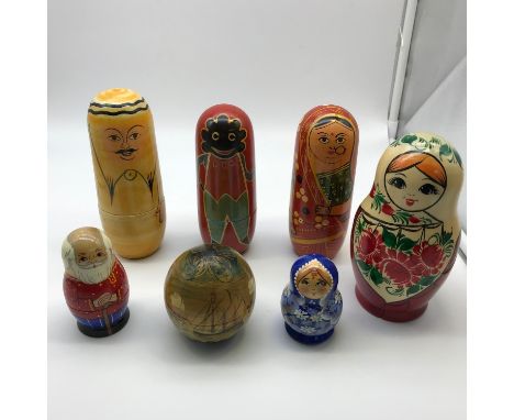 A Collection of vintage hand painted Russian Dolls. 