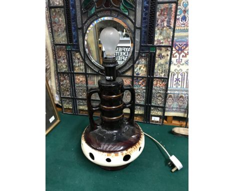 A Retro West German double sided porcelain table lamp. Working. 