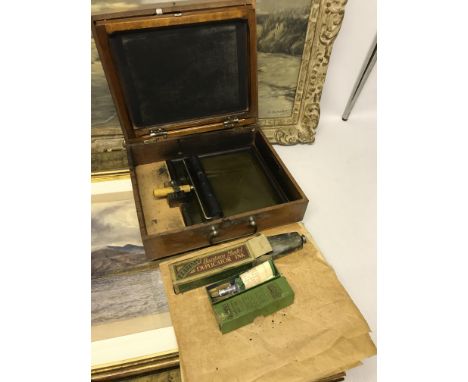 A Vintage Ellams Ban Tam model Duplicator in a fitted travel wooden travel case.