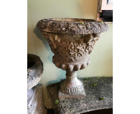 A Garden floral design pedestal urn planter 