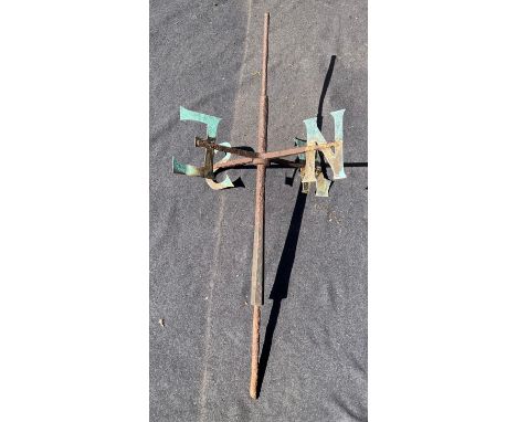 A weather vane of plain simple design, 122cm high, 59cm wide**Please note that some of the lots in this auction are held offs