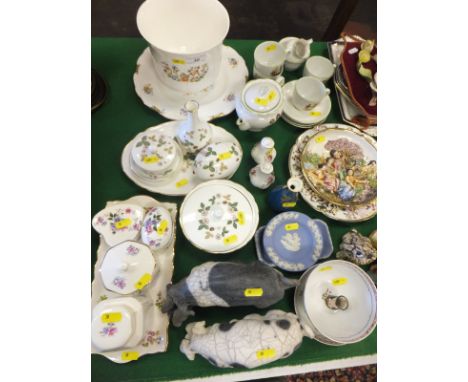 A large collection of decorative china wares to include a collection of Wedgwood "Wild Strawberry" pattern trinket dishes, We