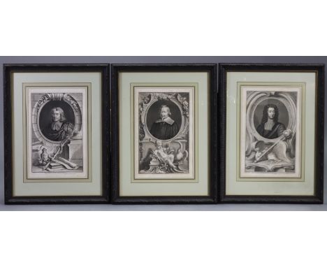 A group of three 18th century mezzotint portrait engravings of Thomas Sydenham, M. D., Henry Boyle Lord Carleton, &amp; John 