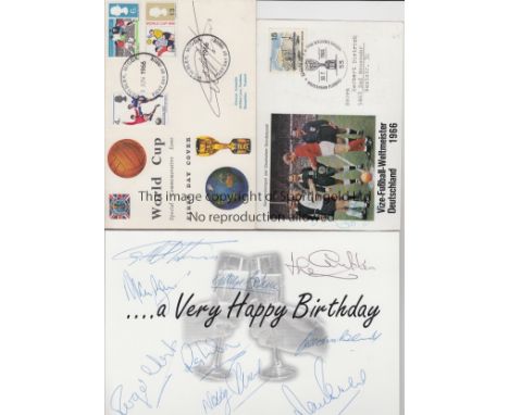 1966 WORLD CUP / FOOTBALL AUTOGRAPHS     Four autographed items inc 2 x First Day Covers: World Cup Special Commemorative Iss