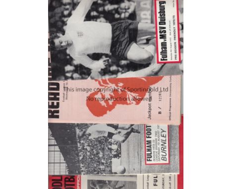 FULHAM          1972/3 official programme binder including 30 programmes, 25 homes and 5 aways including single sheet v. Read