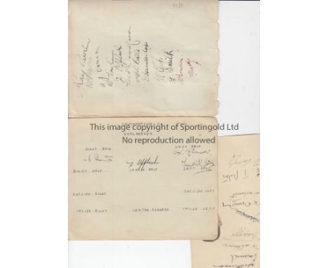 SOUTHAMPTON AUTOGRAPHS 1937/8 & 1938/9      Three album sheets with 24 autographs including Smith, Clarke, Henderson, Woodfor