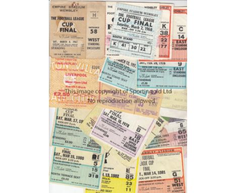LEAGUE CUP FINAL TICKETS   A collection of 20 League Cup Final tickets 1967-1983 (complete run includes all replays) starting