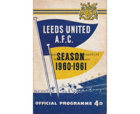 LEEDS UNITED V BLACKPOOL 1960 LEAGUE CUP        First eve League Cup tie for both clubs at Leeds 28/9/1960. Slightly creased 
