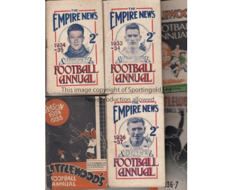 1930s ANNUALS      Nine Annuals, all 1930s, Empire News Football Annuals 1933/34, 34/35, 36/37, Littlewoods Annual 1934/35, 3