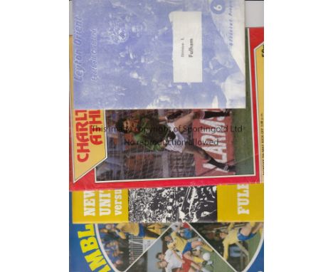 FULHAM          Nine programmes with tickets. 8 away matches including Leyton Orient 62/3, Charlton 83/4 unused ticket, Newca