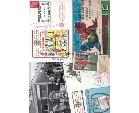 LIVERPOOL AUTOGRAPHS       Three first day covers two of which are signed: 1977 Euroepan Cup Final signed by Phil Neal, 1977 