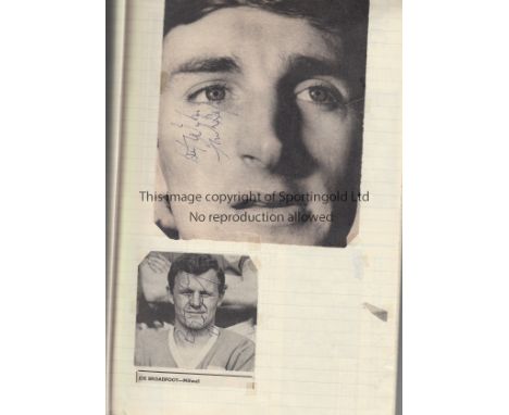 FOOTBALL AUTOGRAPHS     Large foolscap sized hardback exercise book containing approximately 200 autographs from the 1960s, s