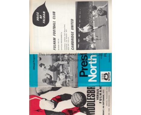 FULHAM          1971/2 official programme binder including 42 programmes, 25 homes and 17 aways including single sheet Friend