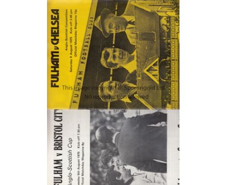 FULHAM          1975/6 official programme binder including 38 programmes, 31 homes and 6 aways plus home Reserve single sheet