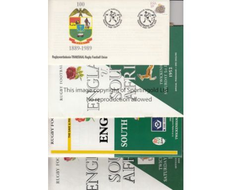 RUGBY UNION - SOUTH AFRICA   Twenty one items relating to South Africa including eight colour press photos  (10" x 8"), progr