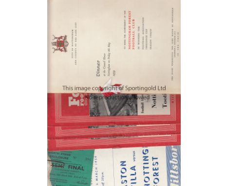 NOTTINGHAM FOREST 1959 FA CUP VICTORY       A number of items relating to the Forest triumph in 1959. Signed menu and invitat