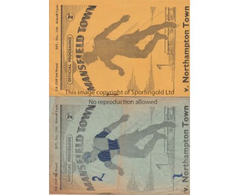MANSFIELD / NORTHAMPTON   2 Mansfield Town home programmes v Northampton Town FA Cup 2nd Round December 11th 1948. Both progr