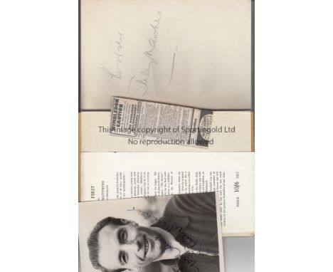 STANLEY MATTHEWS AUTOGRAPHS      Two signed items. Book: Feet First, signed inside on a plane page and on his photograph plus