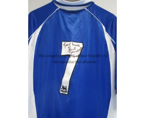 EVERTON - PAUL GASCOIGNE    Everton match-worn blue short-sleeved shirt, number 7 , worn and signed by Paul Gascoigne. Gascoi